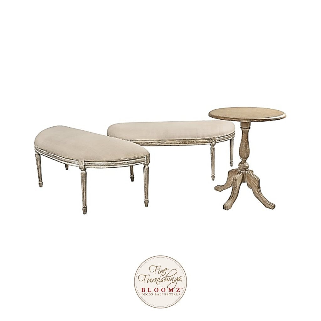 Crescent Bench Café Set