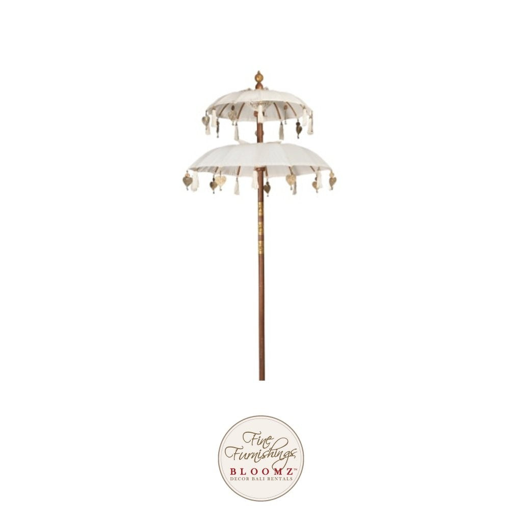 2 Tier White Bali Umbrella