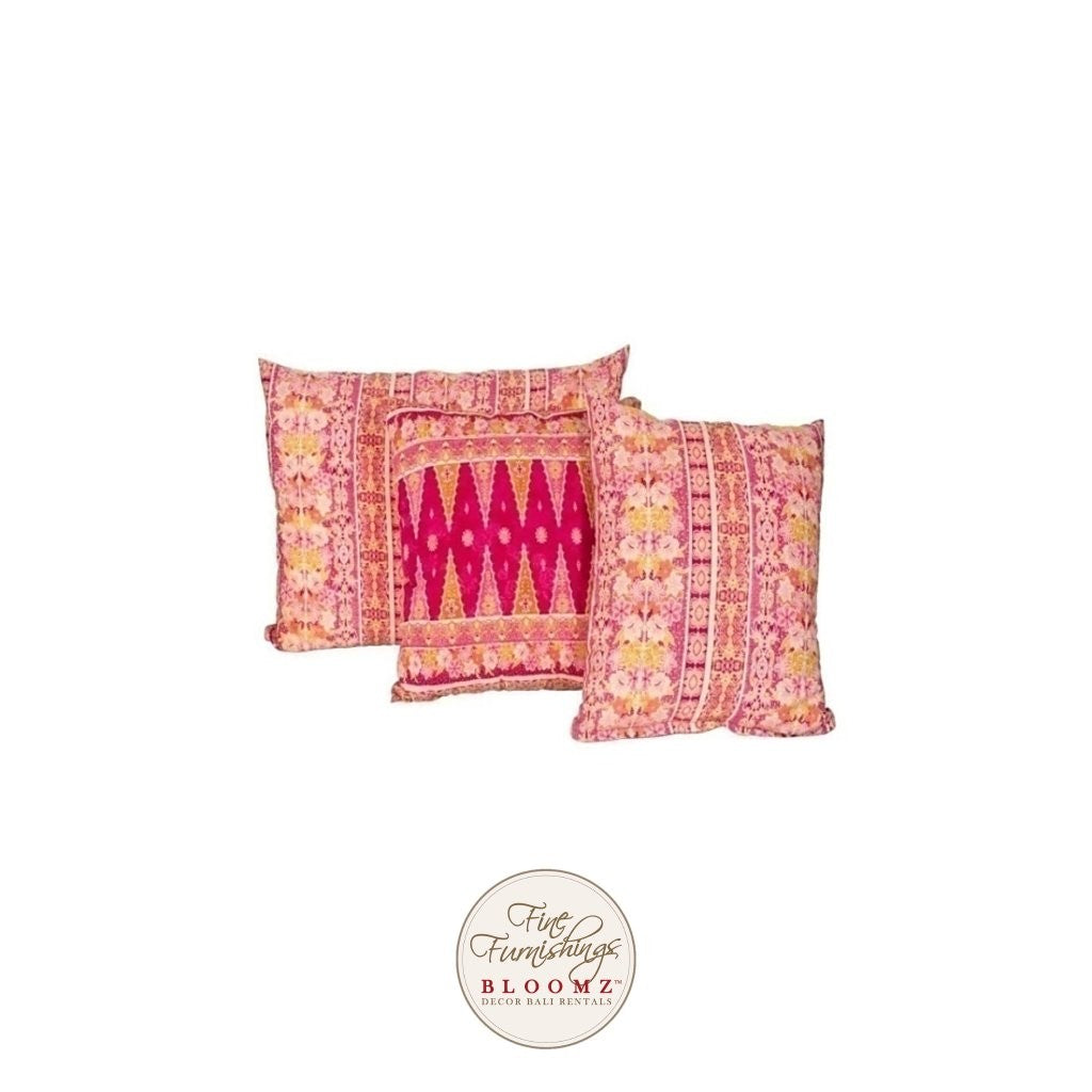 Rasberry Batik Floor Pillow Set