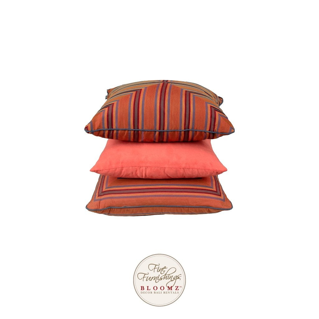 Orange Pattern Floor Pillow Set