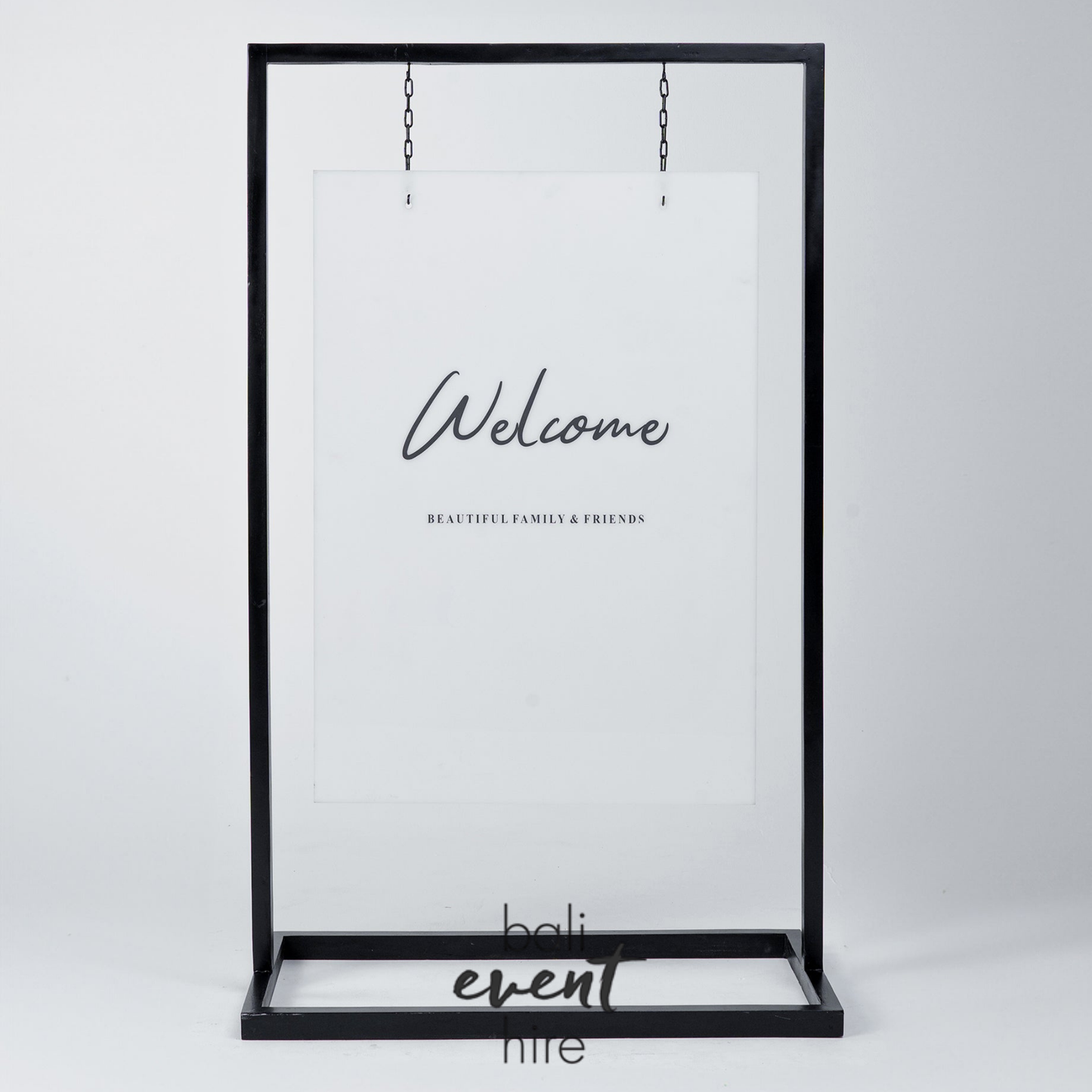 Welcome Acrylic Sign Black Frame