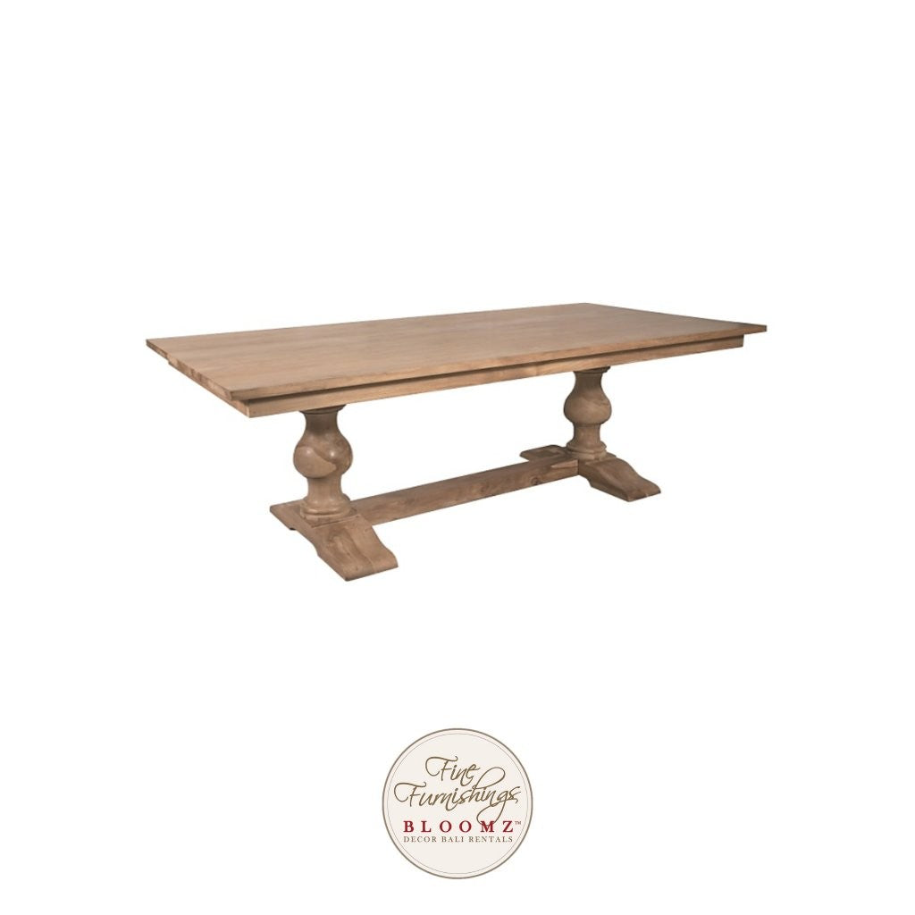 Trestle Teak Wood Dining Table