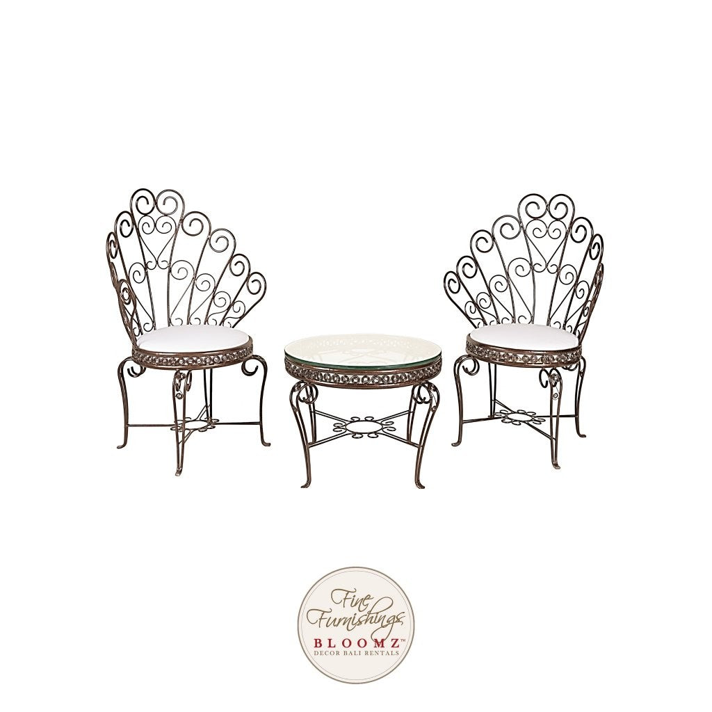 Bronze Antique Peacock Garden Set