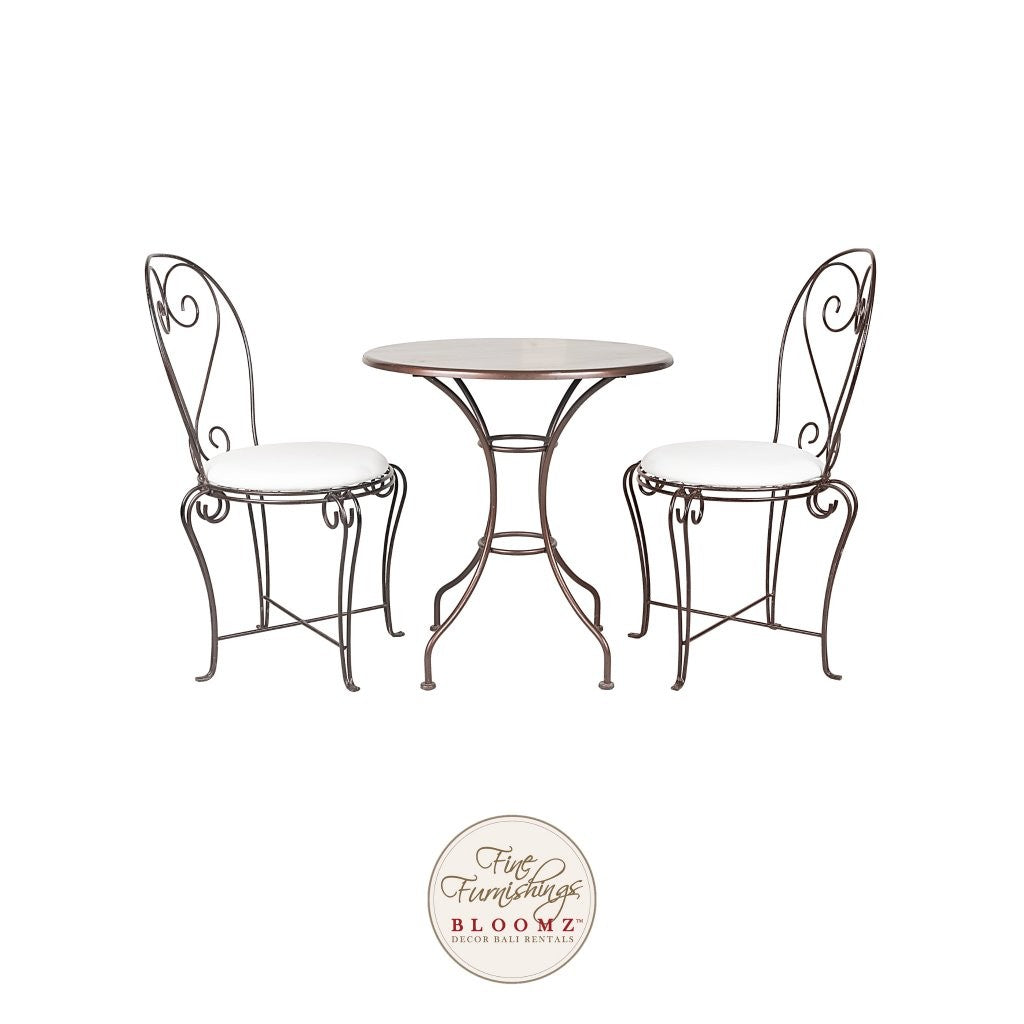Tea Garden Heart Bistro Set Bronze