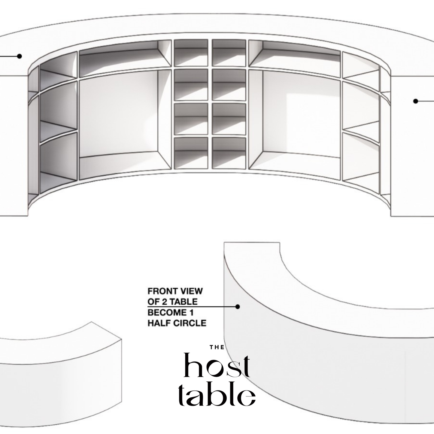 Luca White Curved Bar