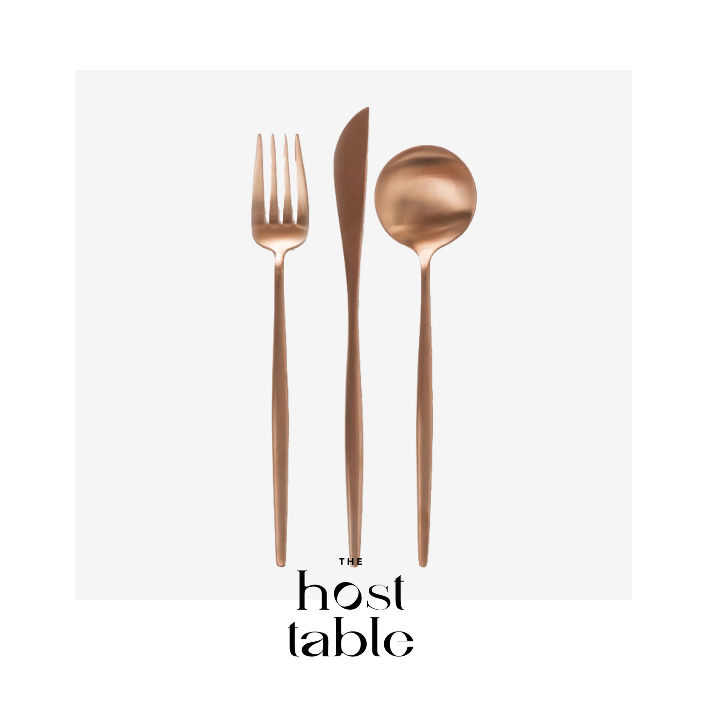 Kupka Matte Rose Gold 3 Piece Cutlery Set