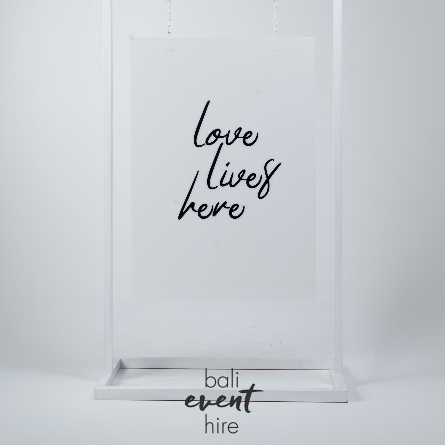 Love Lives Here Acrylic Sign White Frame