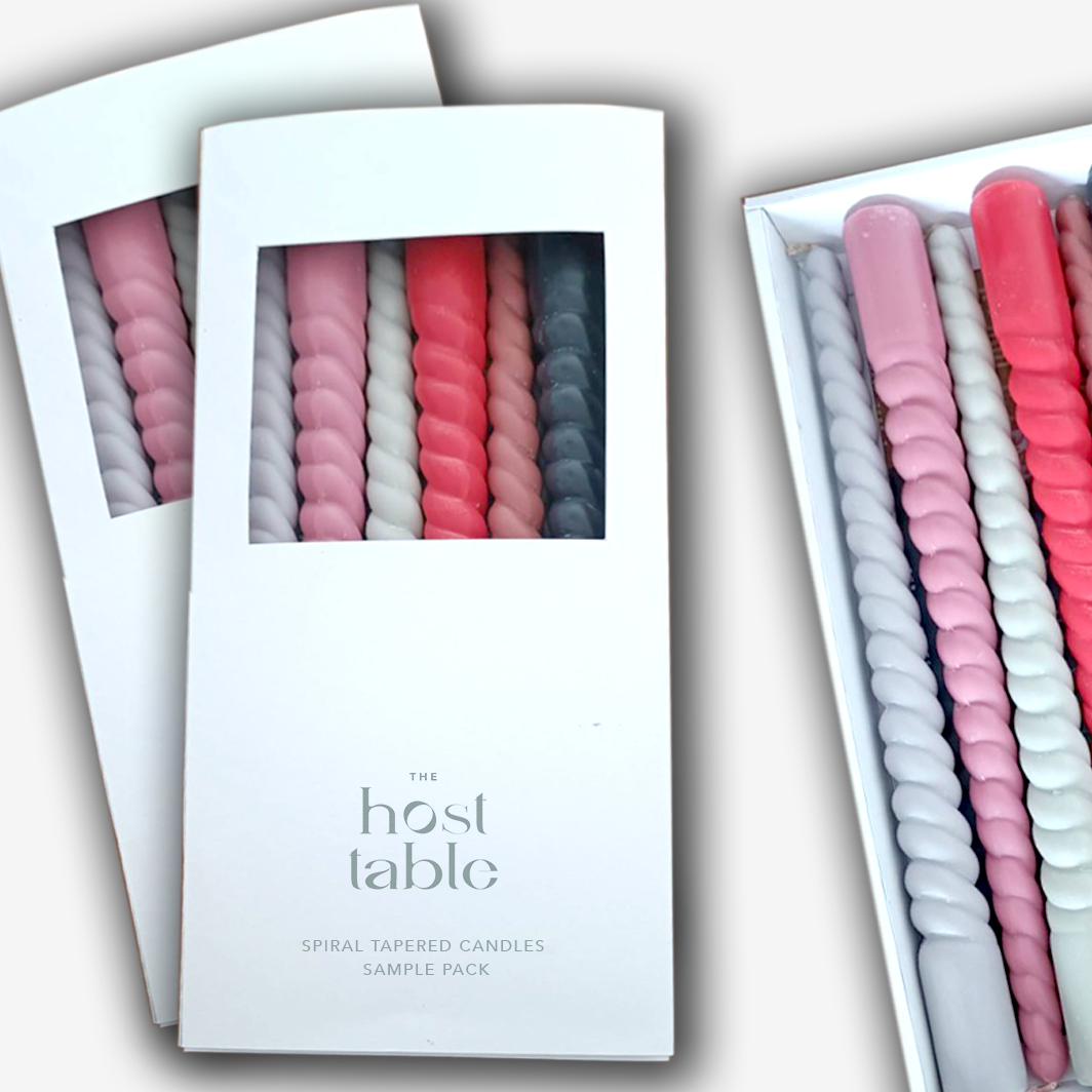 Ribbed Custom Pillar Candle Set of 2