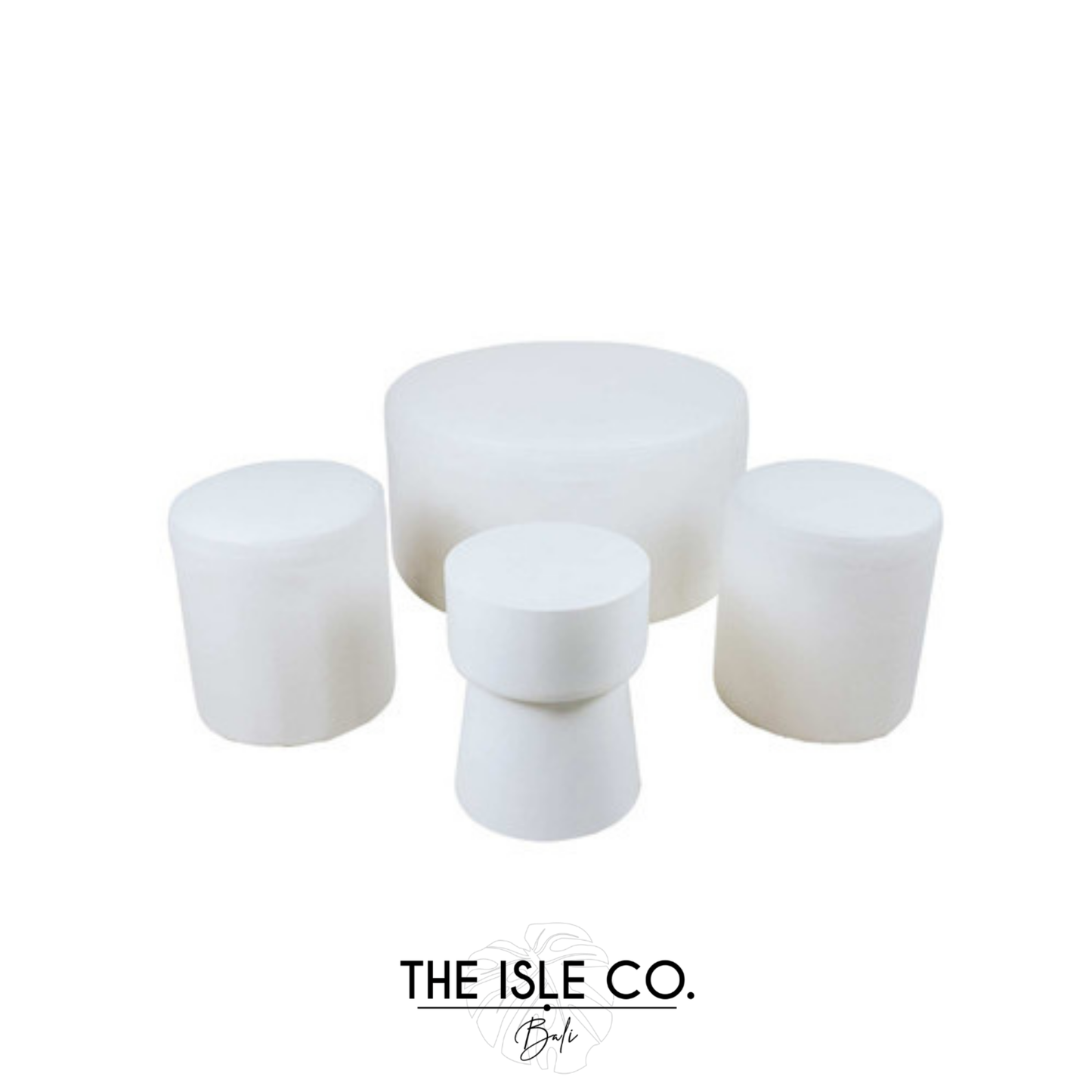 Ottoman Low Cocktail Set White