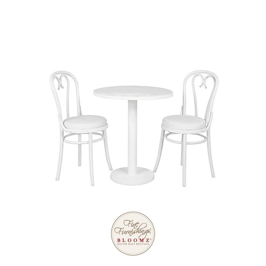 Heart Bentwood White Bistro Set