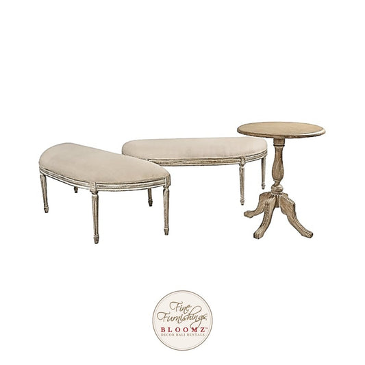 Crescent Bench Café Set