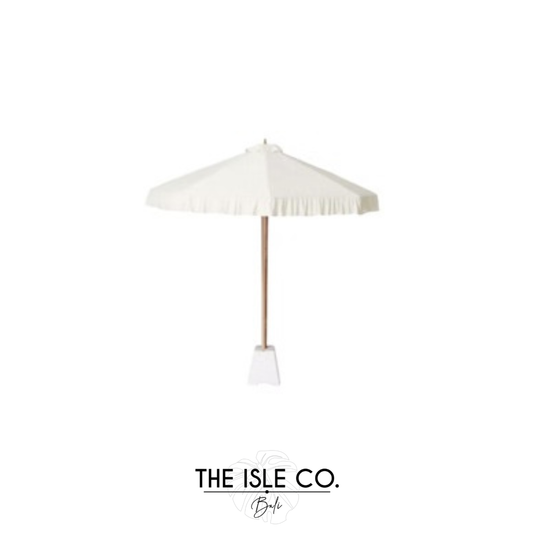 Ruffle White Umbrella