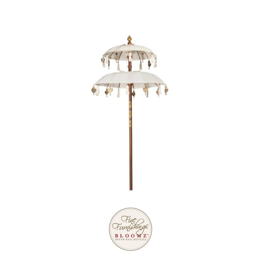 2 Tier White Bali Umbrella