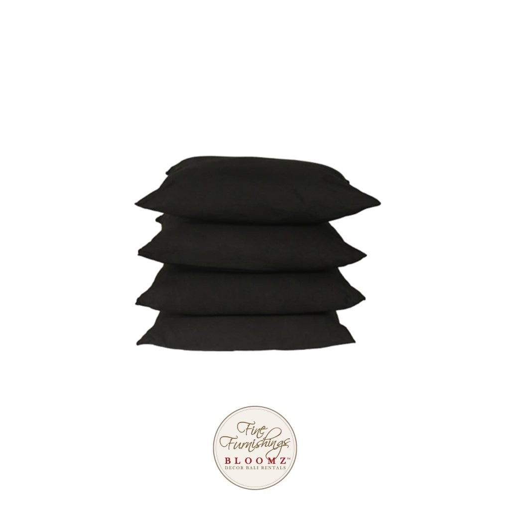 Black Linen Pillow Set