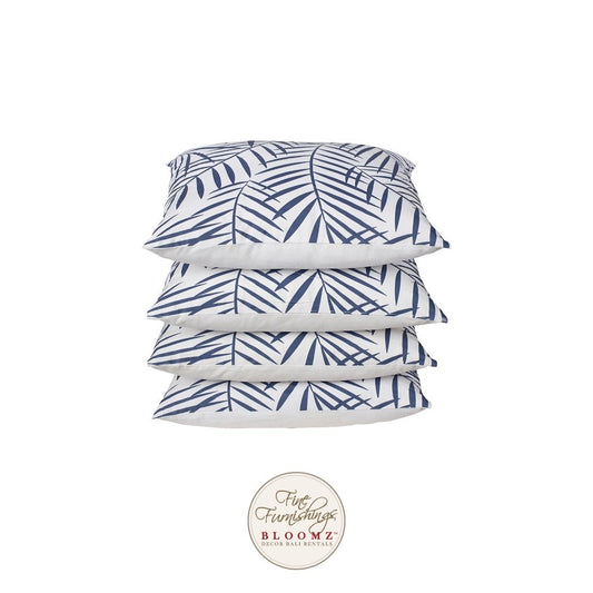 Blue Palm Pillow Set