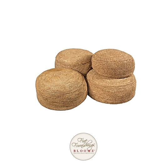 Woven Seagrass Floor Pillow Set
