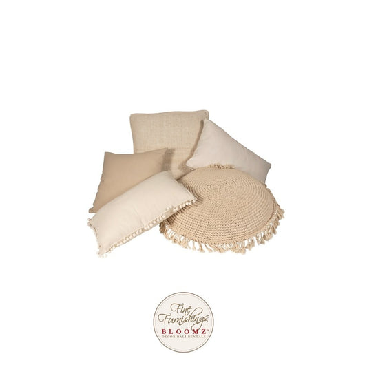 Boho Natural Floor Pillow Set