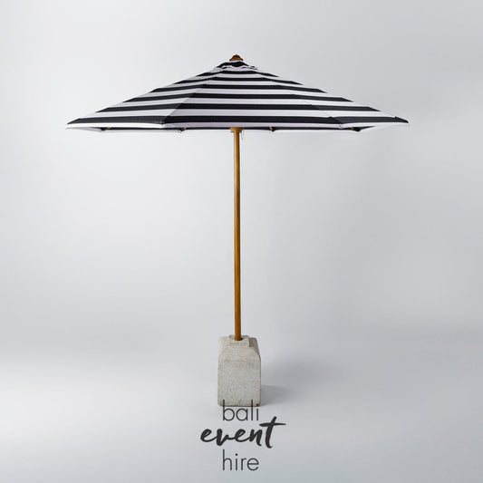 Riviera Umbrella Black + White Stripe