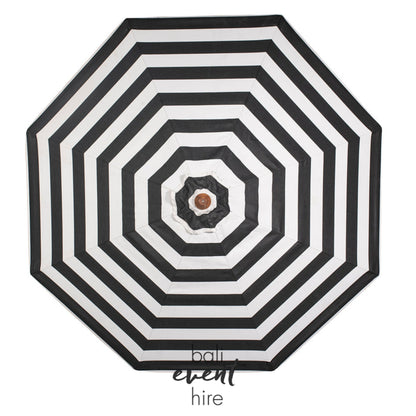 Riviera Umbrella Black + White Stripe