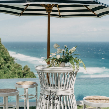 Riviera Umbrella Blue + White Stripe