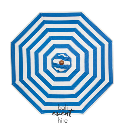 Riviera Umbrella Blue + White Stripe