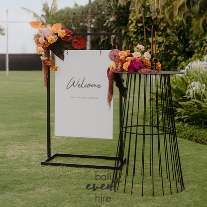 Welcome Acrylic Sign Black Frame