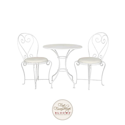 Tea Garden Heart Bistro Set White
