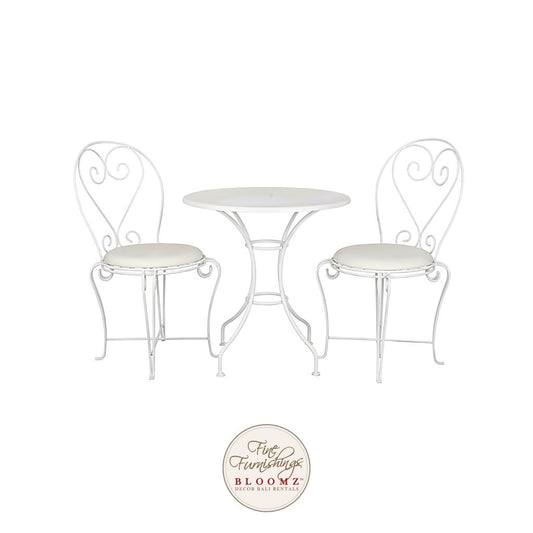 Tea Garden Heart Bistro Set White