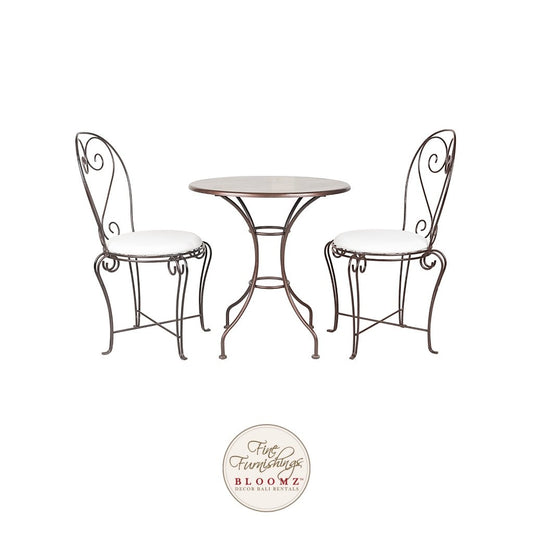 Tea Garden Heart Bistro Set Bronze