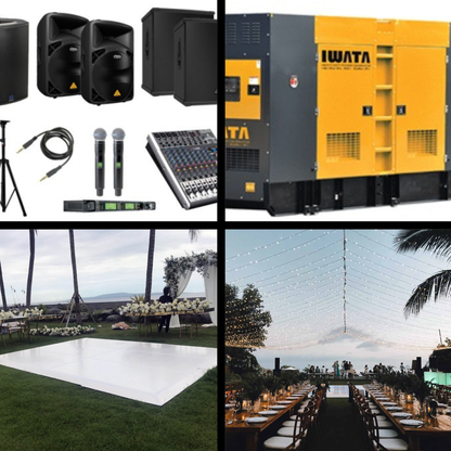 20-50pax - Essential - Sound, Lighting, Power, Dance Floor Package
