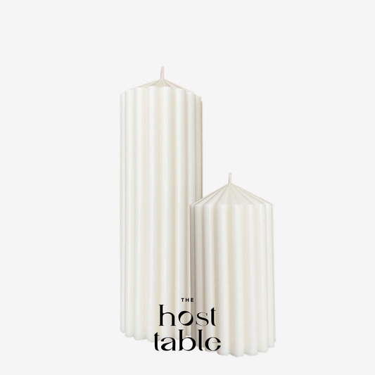 Ribbed Custom Pillar Candle Set of 2