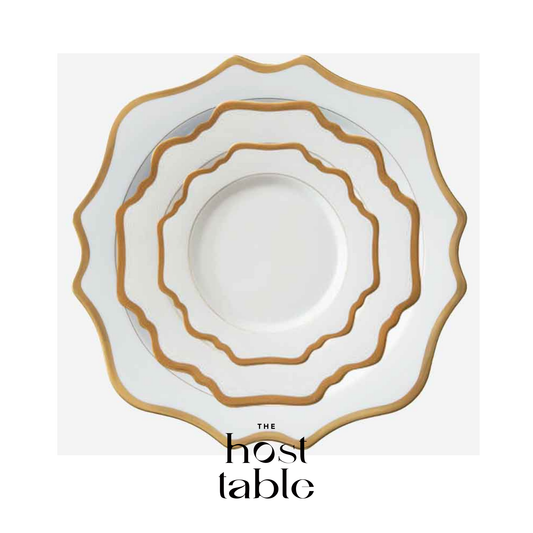 Margot White & Gold Trim Plate Set