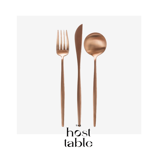 Kupka Matte Rose Gold 3 Piece Cutlery Set