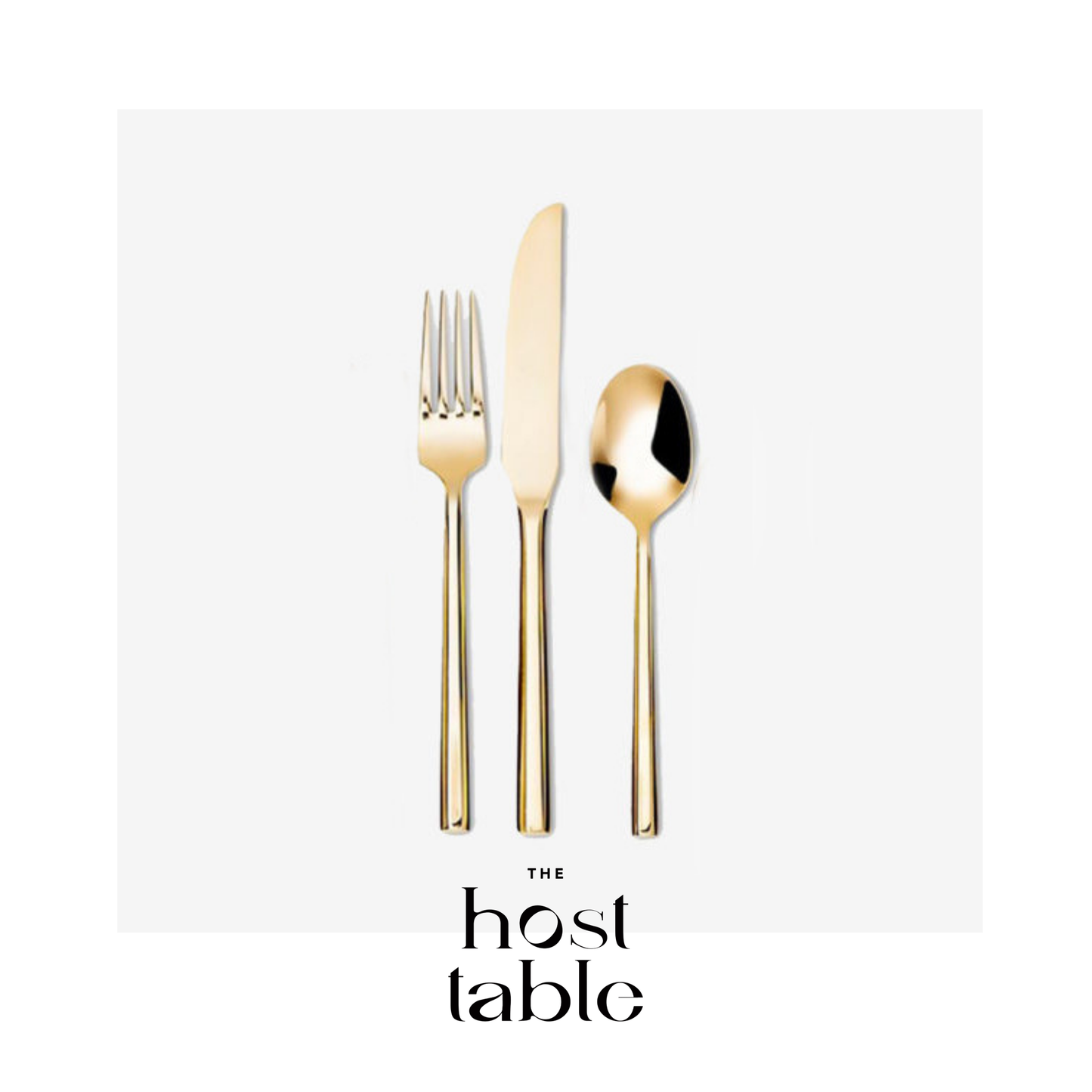 Louise Polished Gold 3 Piece Cutlery Set