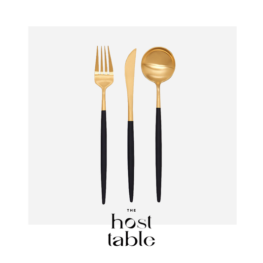Neil Black & Matte Gold 3 Piece Cutlery Set