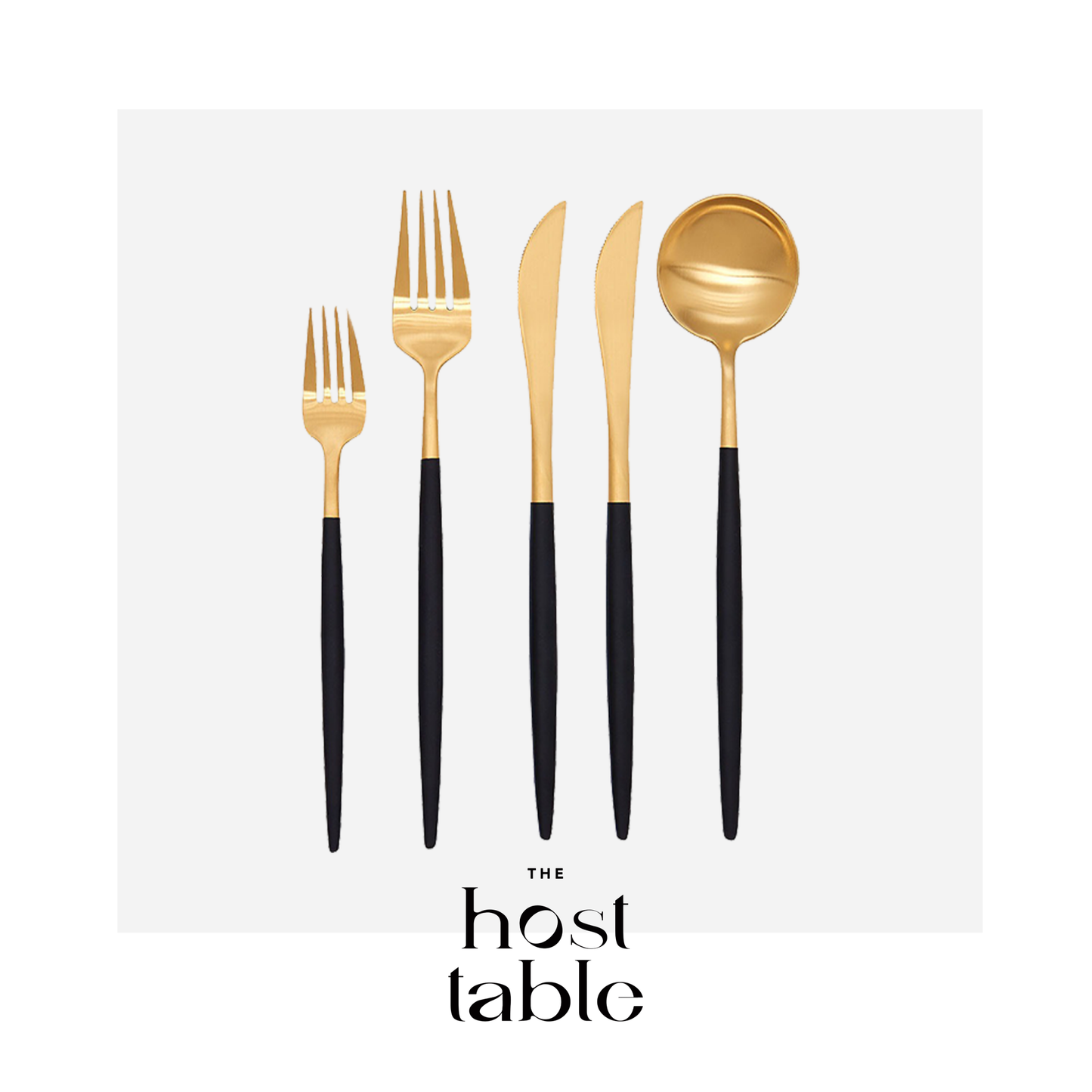 Neil Black & Matte Gold 5 Piece Cutlery Set