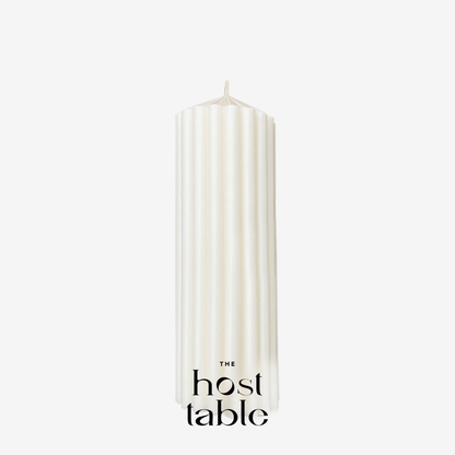 Ribbed Custom Pillar Candle Set of 2