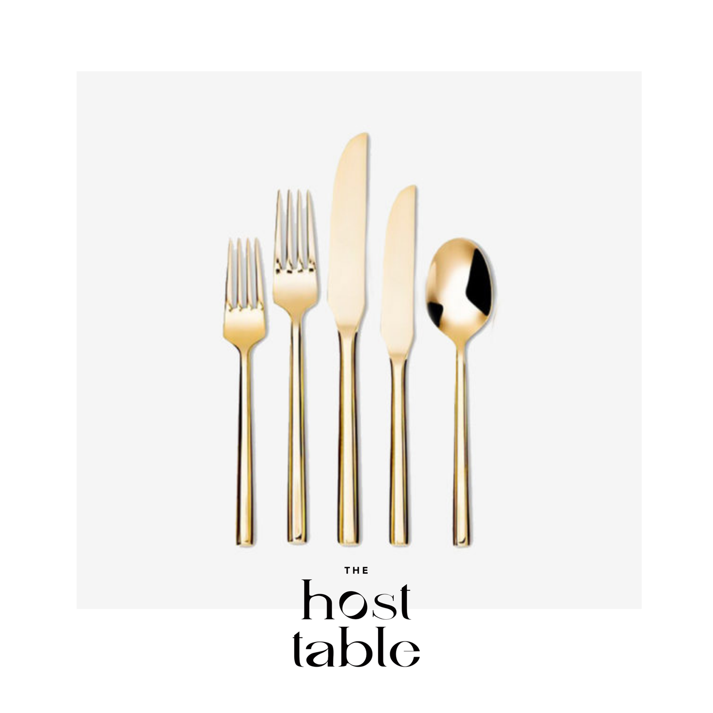 Louise Polished Gold 5 Piece Cutlery Set