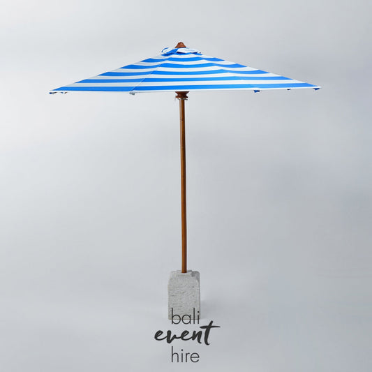 Riviera Umbrella Blue + White Stripe