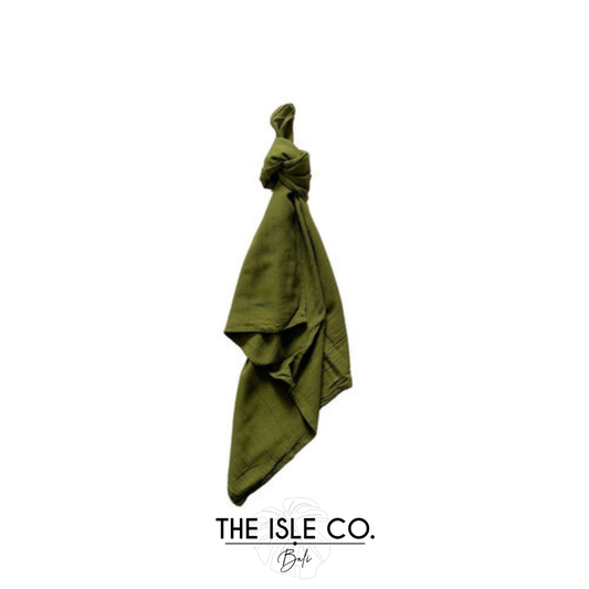 Olive Crinkle Cut Cotton Napkin