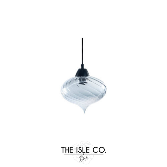 Smoke Round Twist Glass Pendant