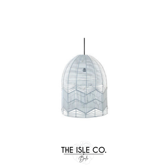 Rattan White Pendant Large