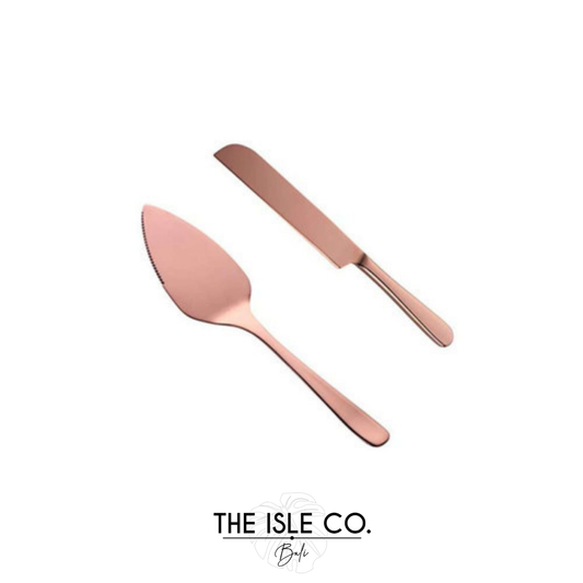 Cake Knife Set Rose Gold