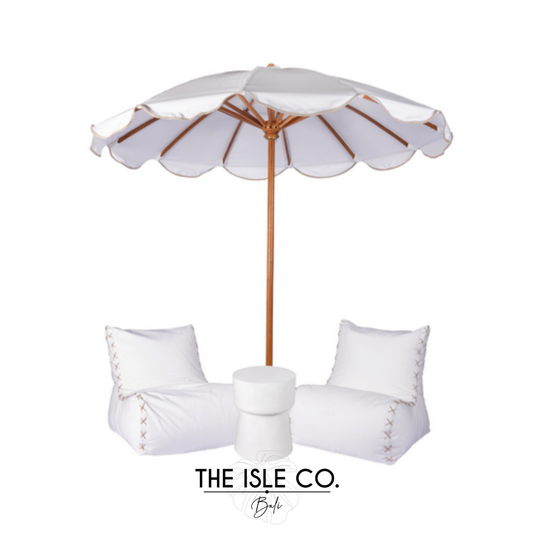 Stitched Beanbag White Set 2pcs