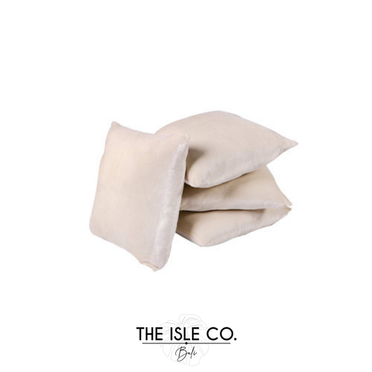 Velvet White Pillow Set