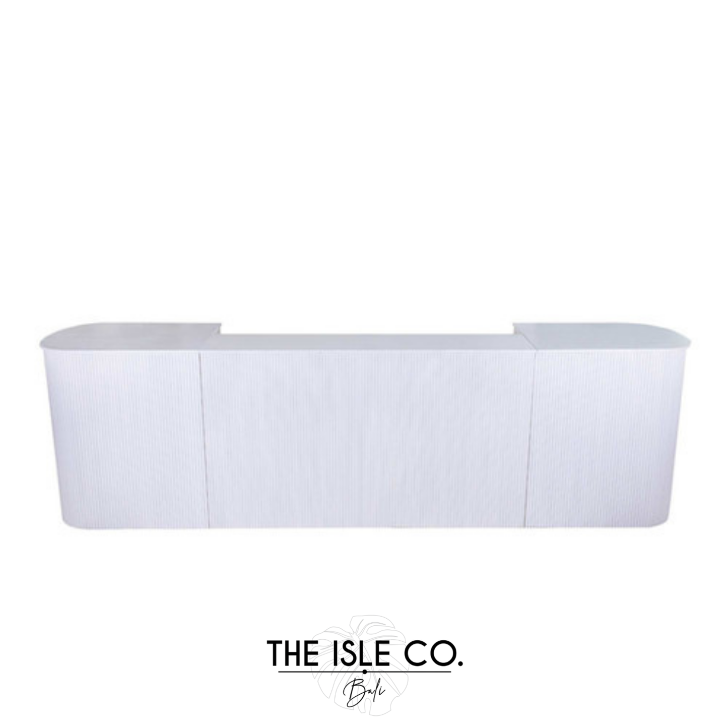 Fluted White Curved Bar