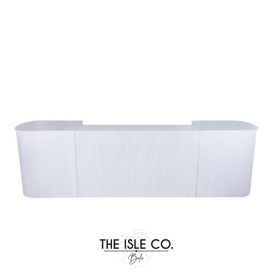Fluted White Curved Bar
