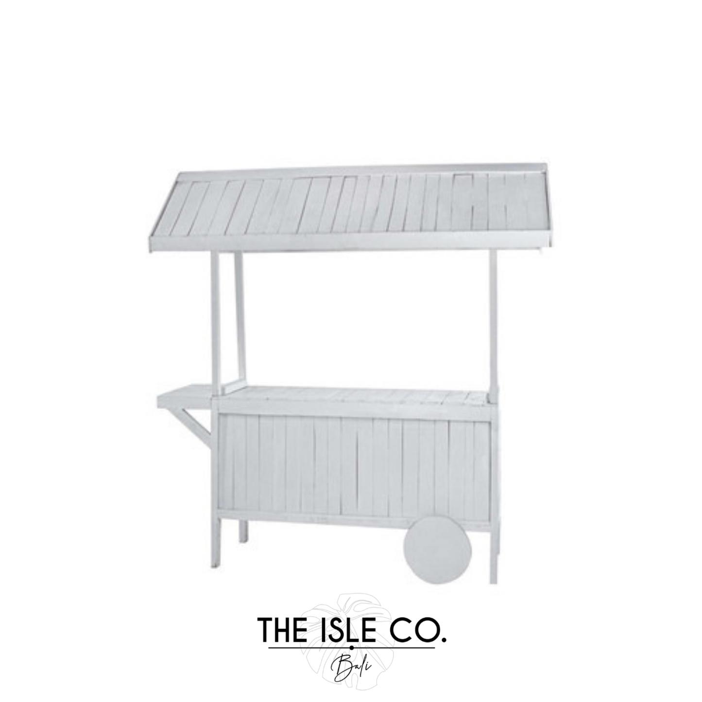 Coco Cart Rustic Panelled White