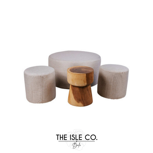 Ottoman Low Cocktail Set Oatmeal