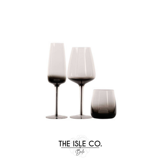 Venezia Black & Clear 3 Piece Glassware Set